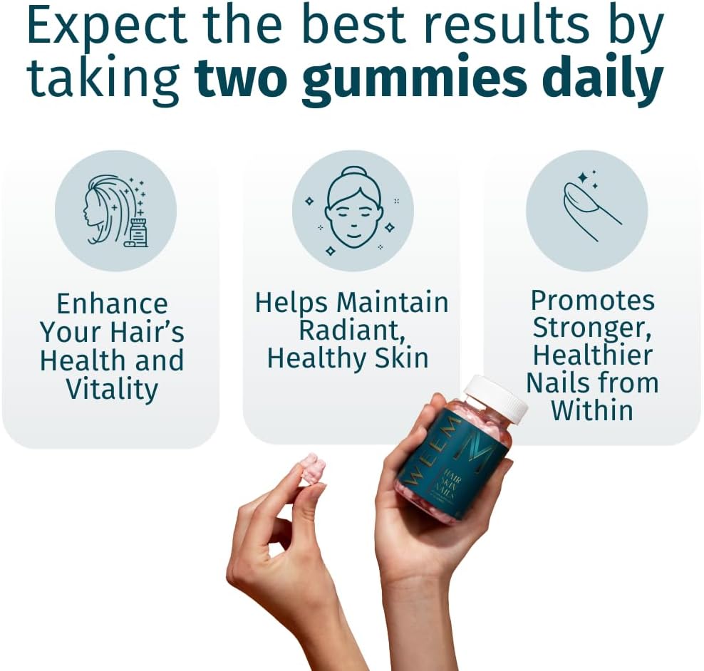 WEEM Pack of 2 Hair Skin and Nails Gummies - Clearance Sale