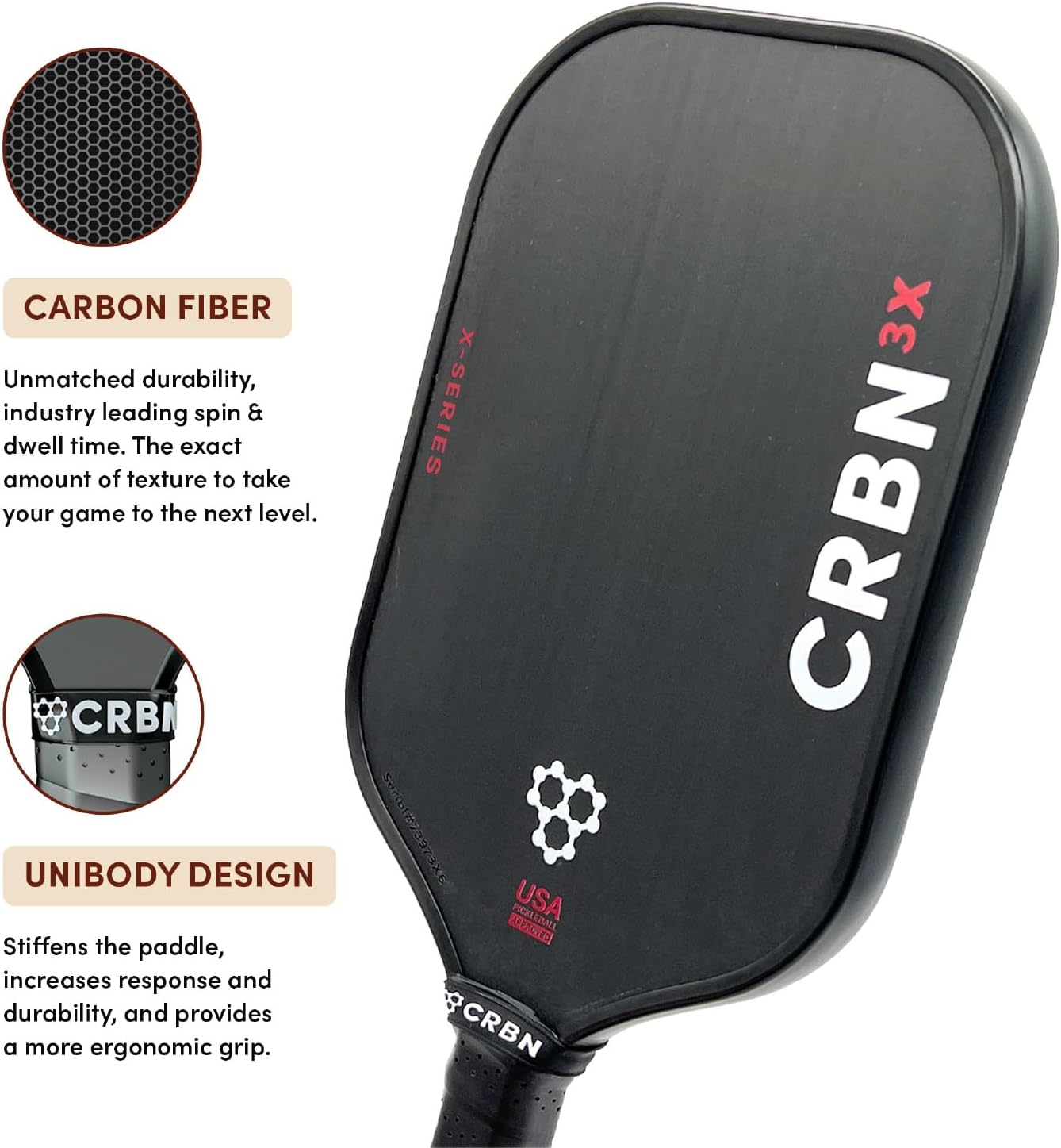 CRBN X Series Power Series Pickleball Paddle - Clearance Sale