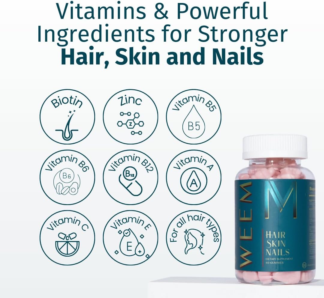 WEEM Pack of 2 Hair Skin and Nails Gummies - Clearance Sale