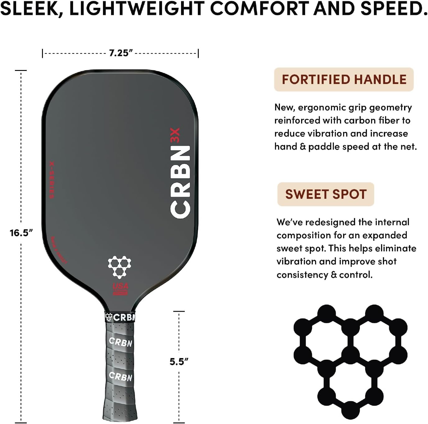 CRBN X Series Power Series Pickleball Paddle - Clearance Sale