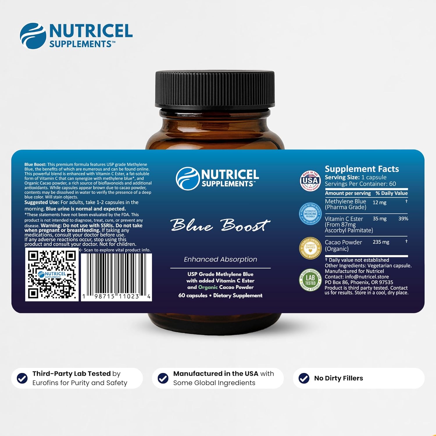 Nutricel Methylene Blue Boost 60 Servings - Clearance Sale