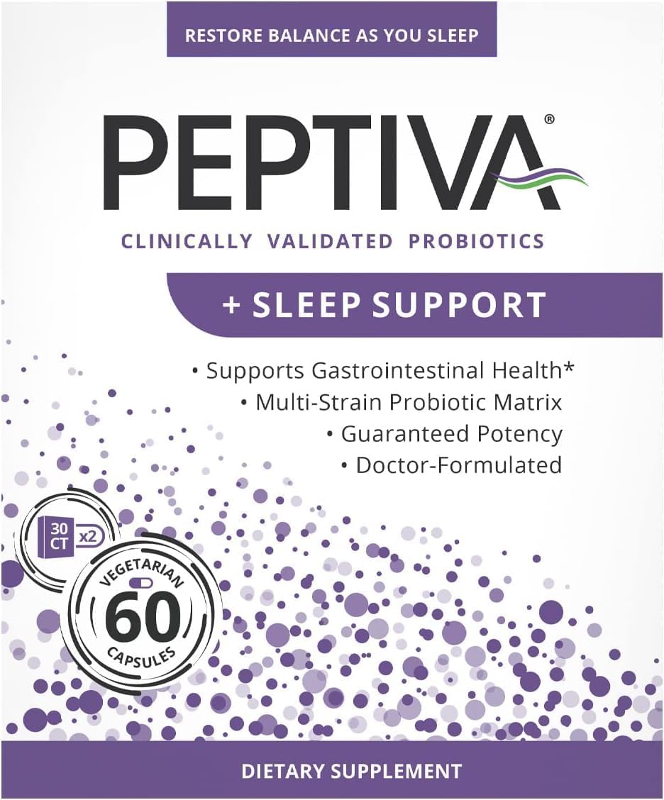 Peptiva 26 Billion CFU Probiotic and Sleep Support - 60 Count - Clearance Sale