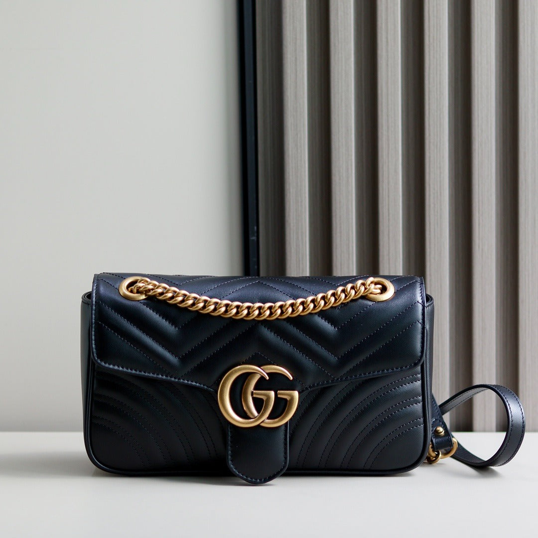 GG Marmont Matelassé Small Shoulder Bag – Classic Black