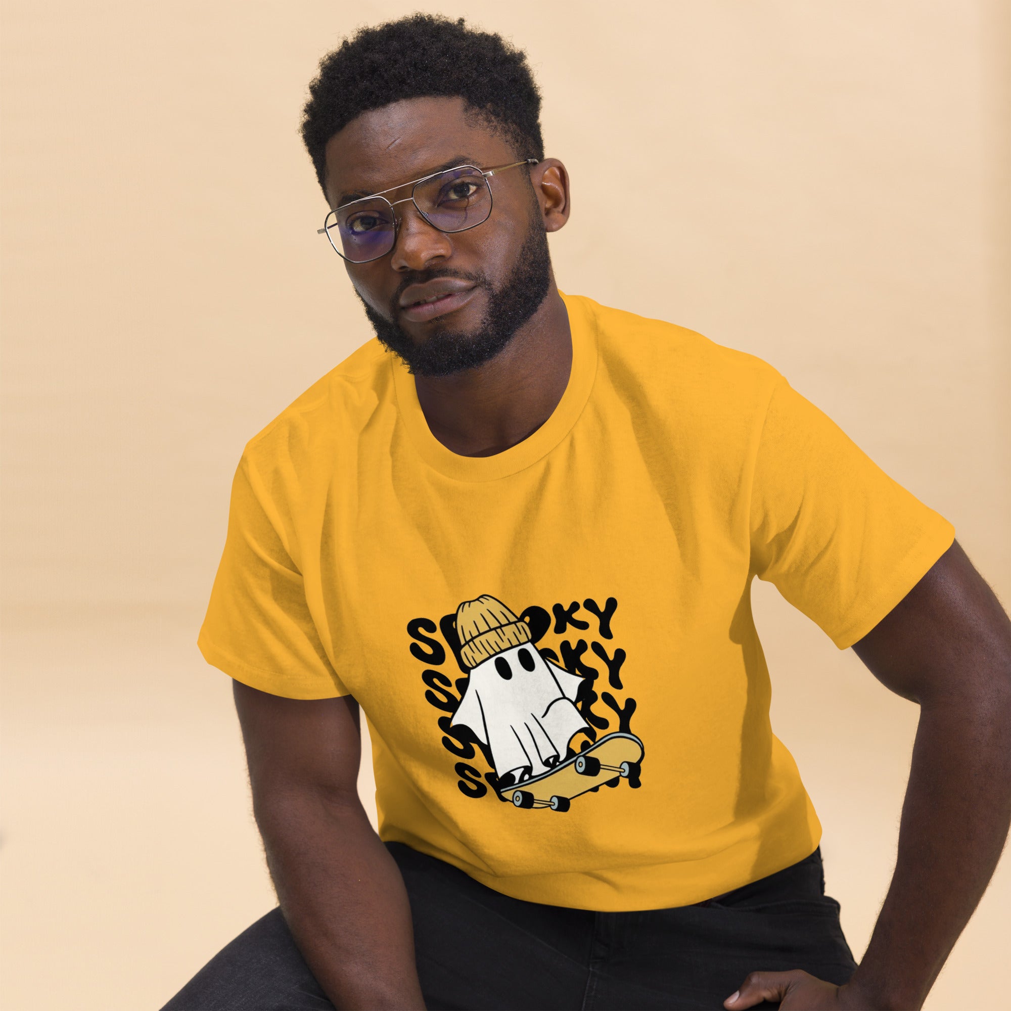 Men's Classic Tee: Where Smoke Meets Skate Cotton Casual Plain