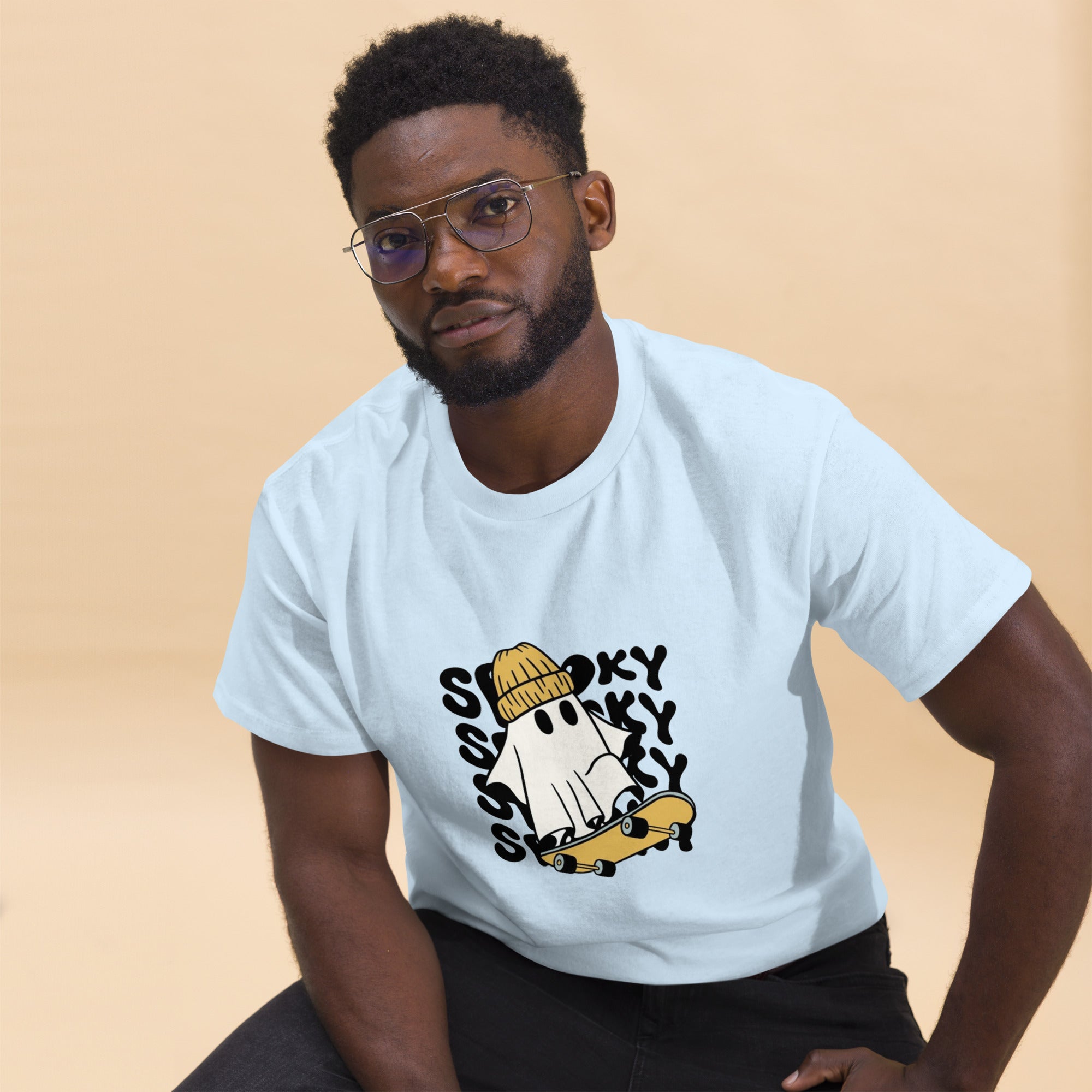 Men's Classic Tee: Where Smoke Meets Skate Cotton Casual Plain