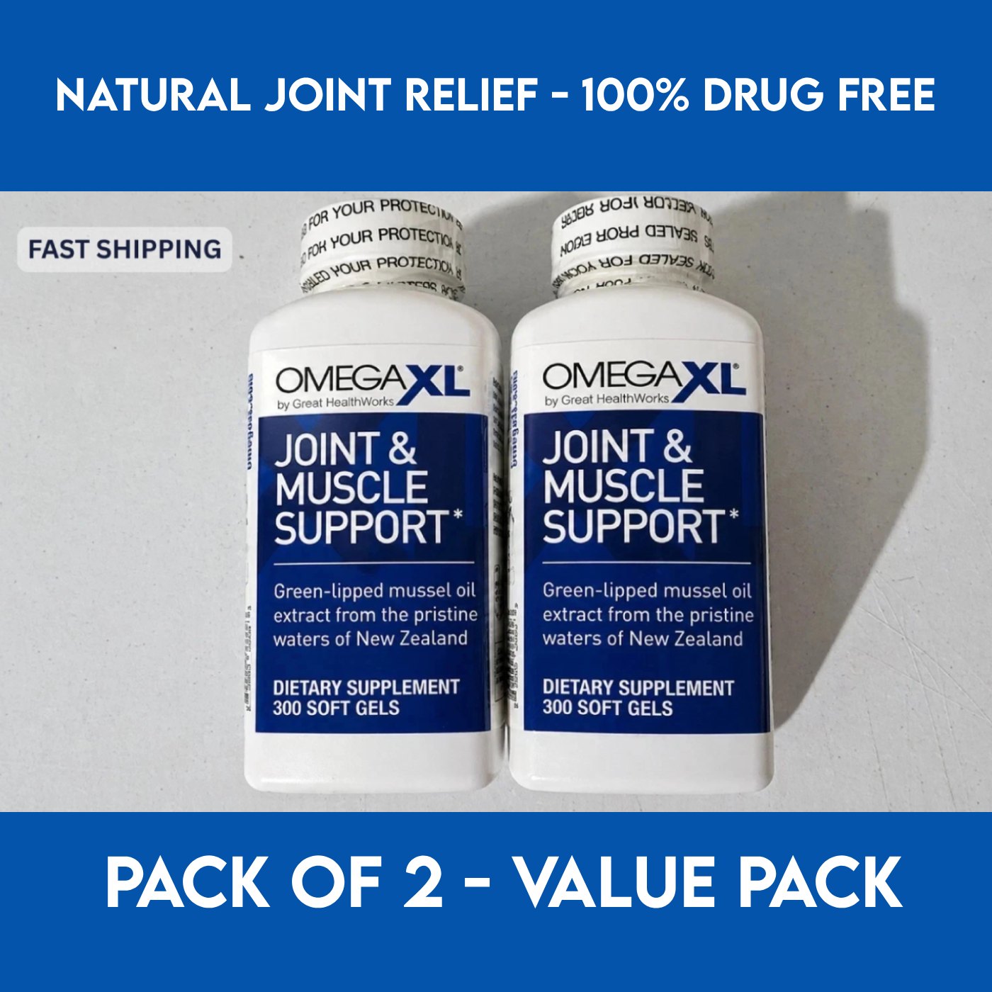 Omega XL 300 Capsules Pack of 2 - Green Lipped Mussel Omega-3 - Clearance Sale