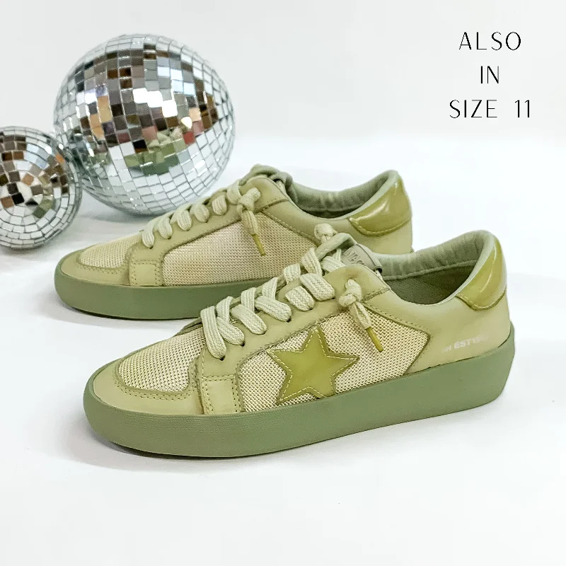 European Plan Vintage Havana | Extra Dip Dye Sneakers in Olive Green