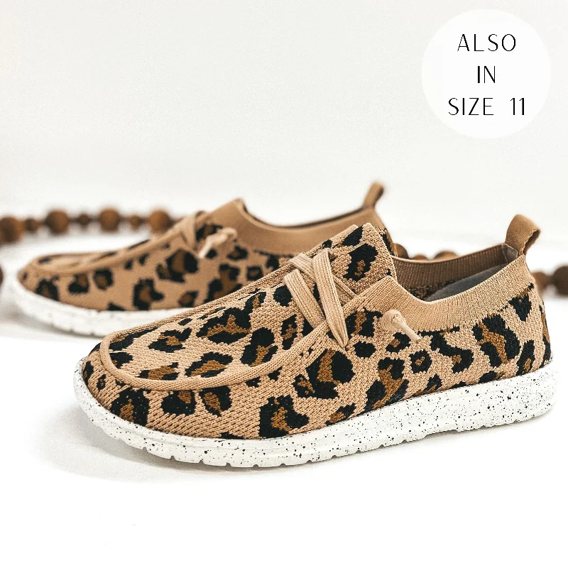 Sweet Breath Last Chance Size 8 & 8.5 | Very G | Have To Run Knit Stretch Slip On Loafers with Laces in Leopard Print Sweet Breath Last Chance Size 8 & 8.5 | Very G | Have To Run Knit Stretch Slip On Loafers with Laces in Leopard Print