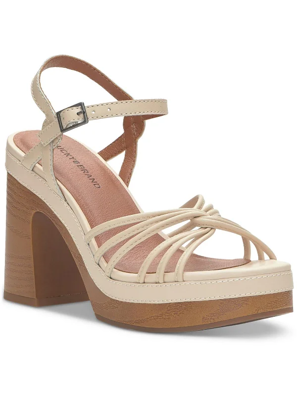 Comfortable Wear Ismene Womens Leather Buckle Platform Sandals