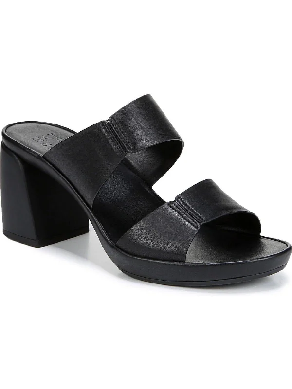Lace Design Genn-Whirl Womens Leather Slip On Heels