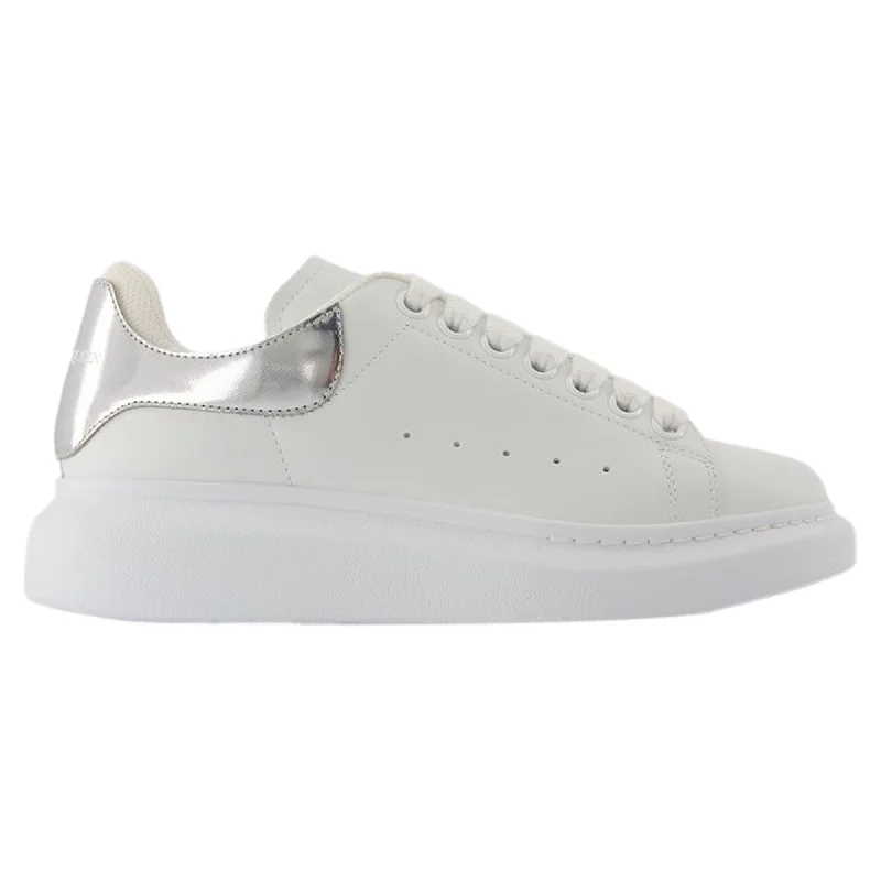 Exquisite Design Oversized Sneakers - Alexander McQueen - Leather - White/Silver