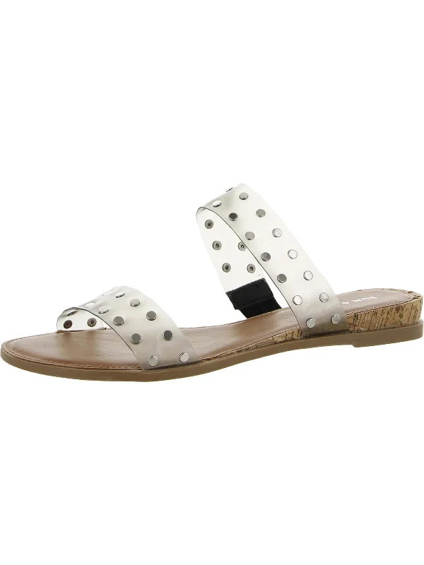 Fashion Expert Easten 2 Womens Faux Leather Flats Wedge Sandals