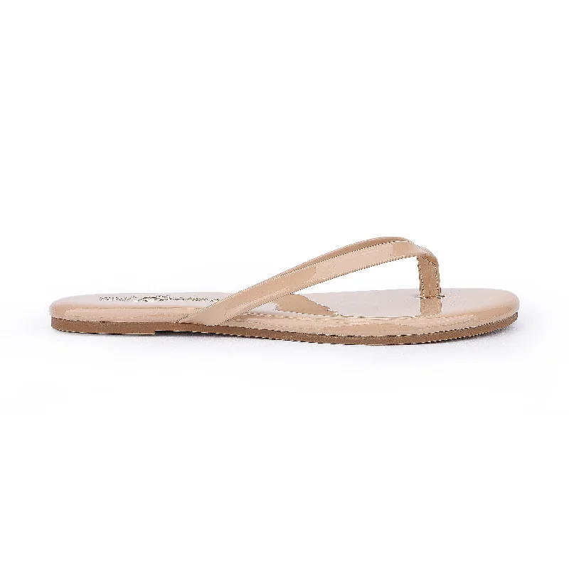 Personalized Wear Rivington Flip Flop in Nude Patent