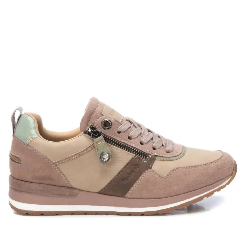 Personalized Wear Women's Adjustable Laces Sneakers In Beige