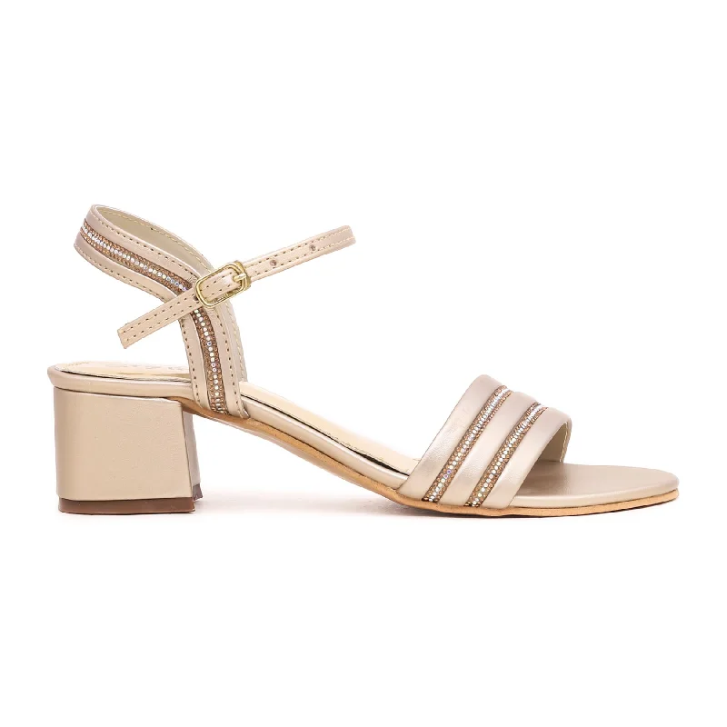 Free And Comfortable Golden Fancy Sandal FN5619