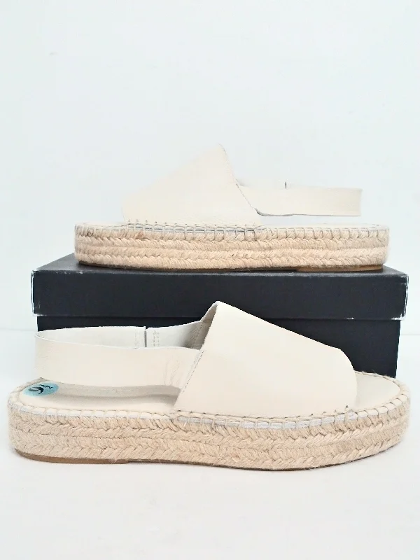 Classic Items Whistle Women's Nile Slingback Espadrille White Leather Size 40