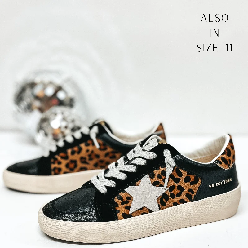 Minimal Classic Last Chance Size 6 & 6.5 | Vintage Havana | Elodie Sneakers in Black and Leopard Print Minimal Classic Last Chance Size 6 & 6.5 | Vintage Havana | Elodie Sneakers in Black and Leopard Print