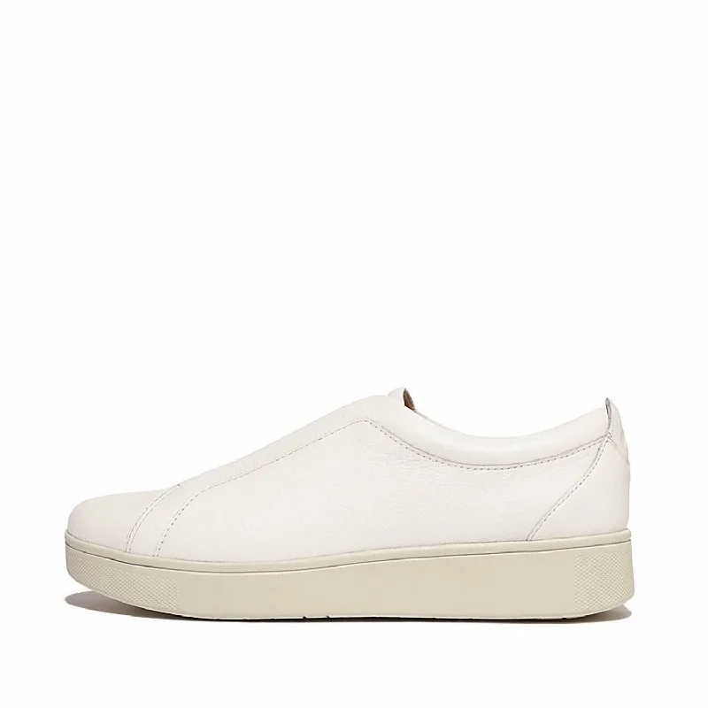 High-end Sense Women's Rally Elastic Tumbled-Leather Slip-On Sneaker In Urban White