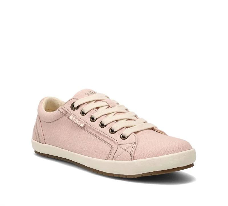 Elegant Wear Women's Star Sneakers In Shell Pink Hemp