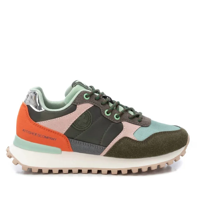 Body Design Women's Textile Sneakers In Khaki