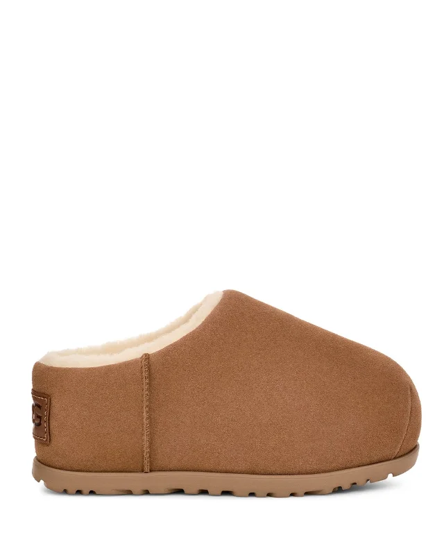 Elegant Wear W Pumped Slide Chestnut Suede