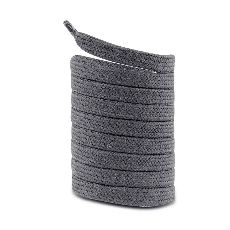 Minimal Classic Bacca Bucci Sneaker Shoe Laces | Flat | Black- Grey