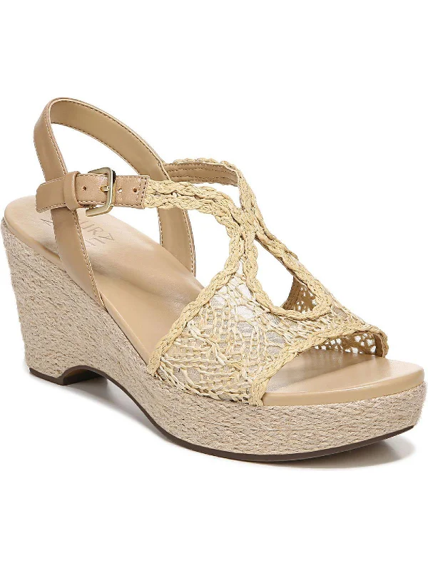 Street Fashion Catalina Womens Faux Leather Cut-Out Wedge Sandals