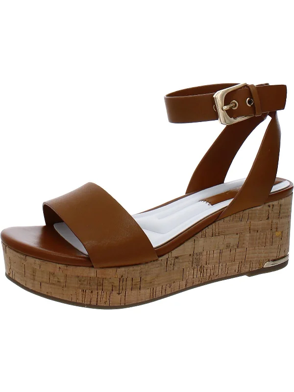 Fashionable And Fashionable Presley Womens Leather Ankle Strap Wedge Sandals
