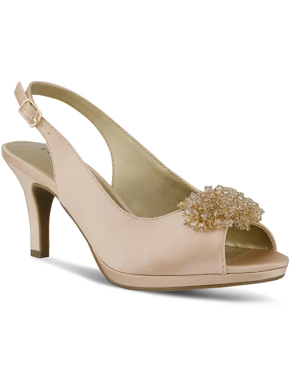Fresh And Fashionable Breena Womens Embellished Open Toe Heel Sandals