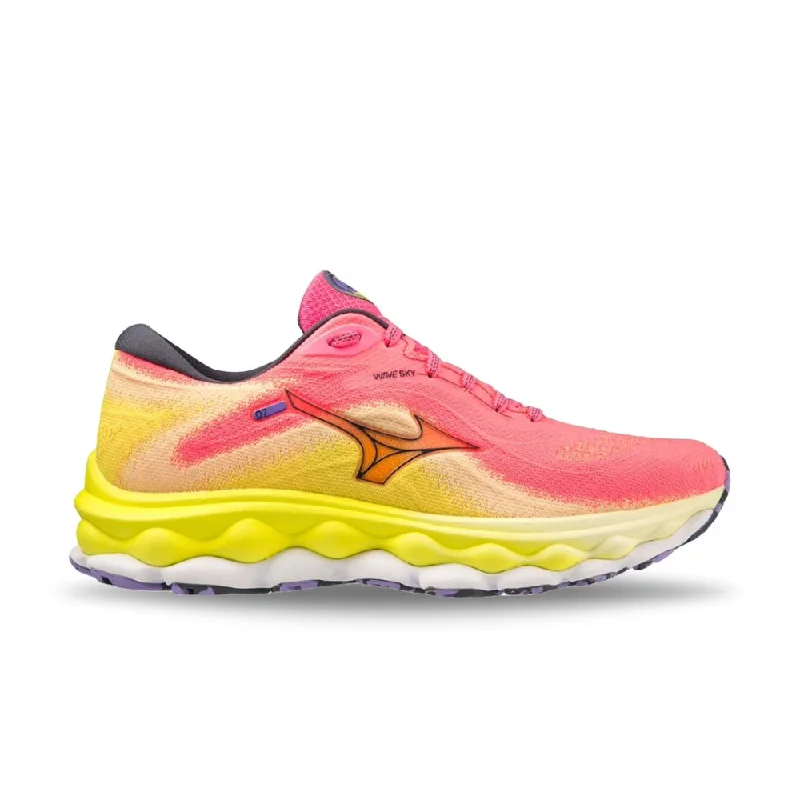 Leisure Sports Mizuno Women's Wave Sky 7 - High Vis Pink/Ombre Blue