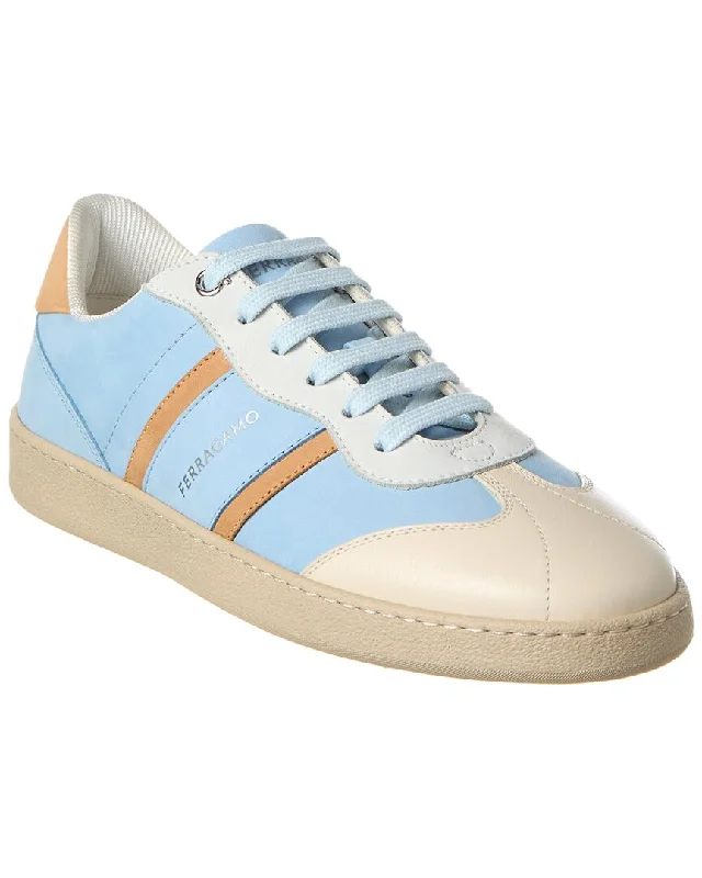 Floral Prints Ferragamo Achille Leather Sneaker