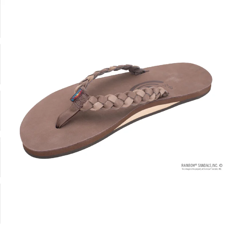 Fashion Wear TWISTED SISTER SIERRA BROWN - Rainbow Single Layer Arch Support Leather with a 3/4" Medium Double Braided Strap