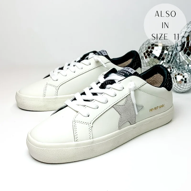 Unique Prints Vintage Havana | Raz Sneakers in White with Black Crystals