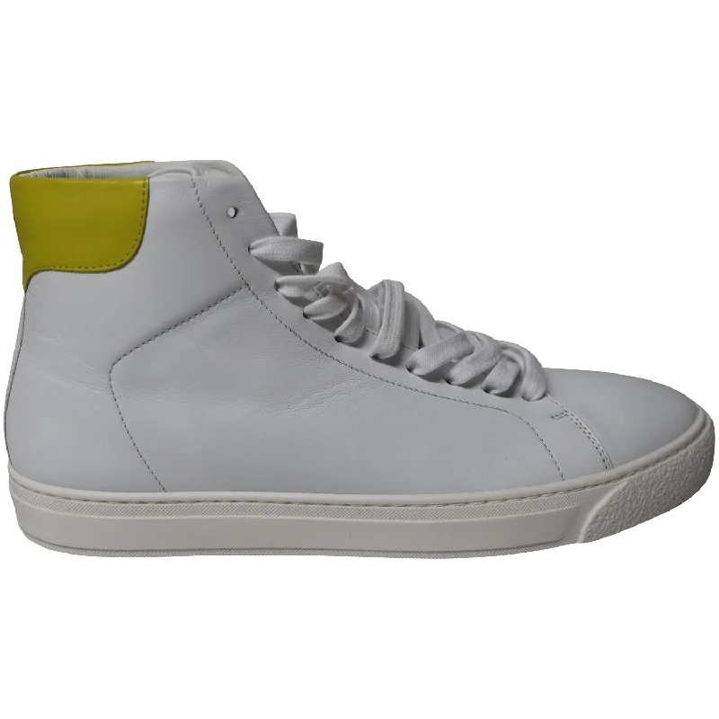 Practical Style Anya Hindmarch High-Top Sneakers in White Leather