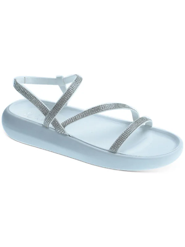 Fashionable And Fashionable Prudence Womens Faux Leather Open Toe Slide Sandals