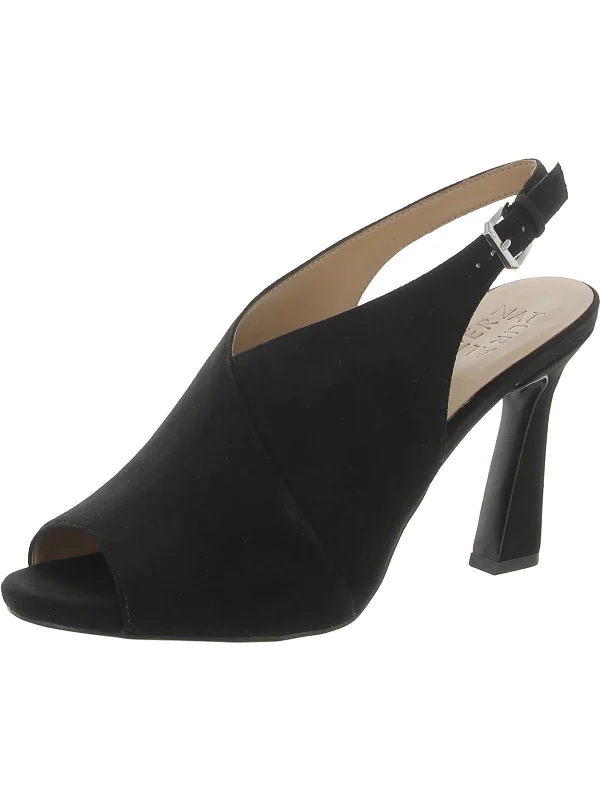 High-end Fashion Harvel Womens Faux Leather Peep-Toe Slingback Sandals