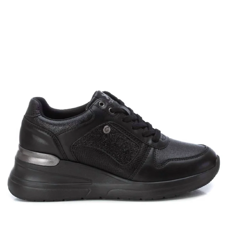 Classic Series Women's High Wedge Sneakers In Black