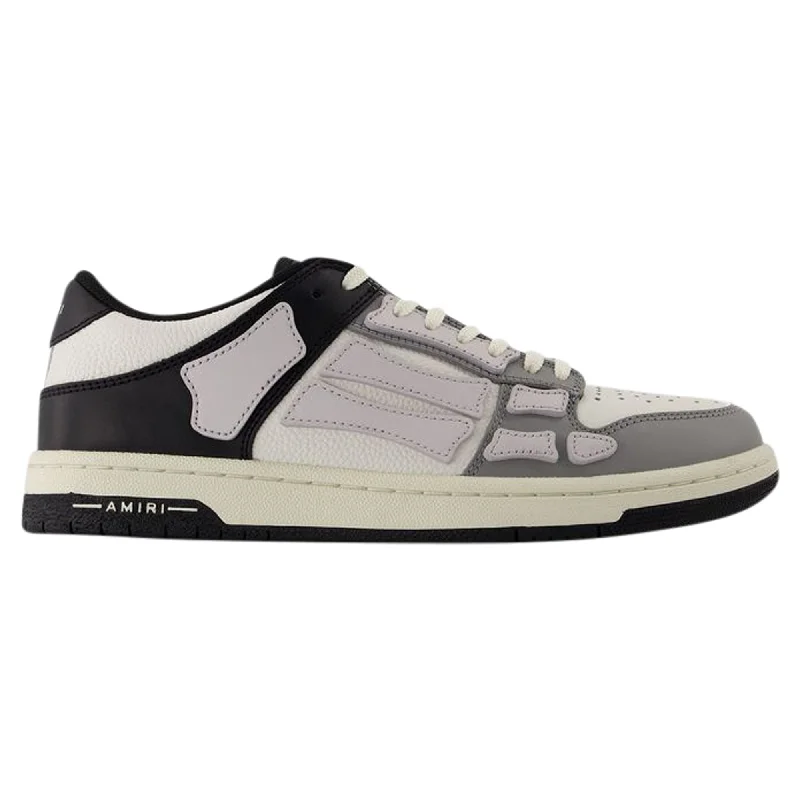 Exquisite Tailoring Two-Tone Skel Top Low Sneakers - Amiri - Leather - Black/White/Grey