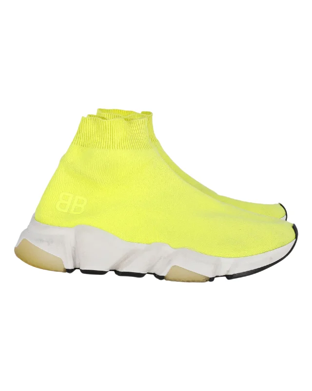 Personalized Design Balenciaga Speed Trainers in Neon Yellow Polyester