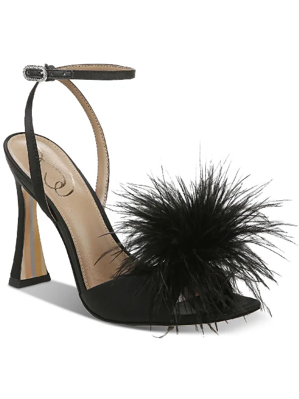 High Street Fashion Leon Womens Embellished Feathers Heels