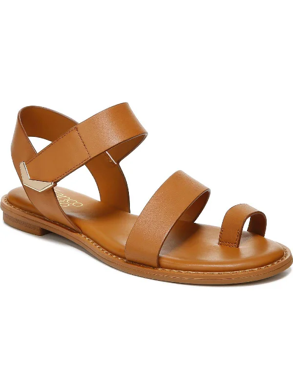 Exquisite Embroidery Graze Womens Leather Ankle Strap Strappy Sandals