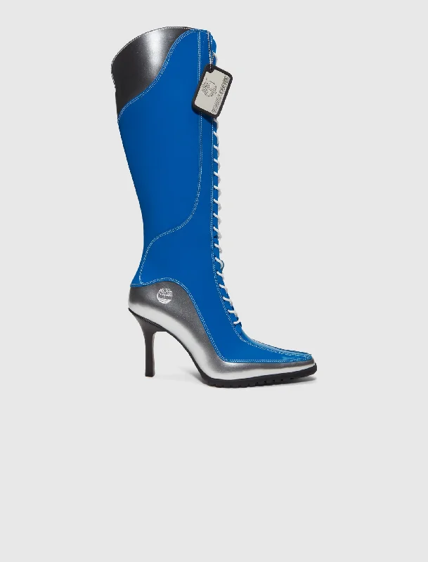 High-end Sense VENEDA CARTER 14-INCH LACE WITH ZIP BOOT "SILVER/BLUE"