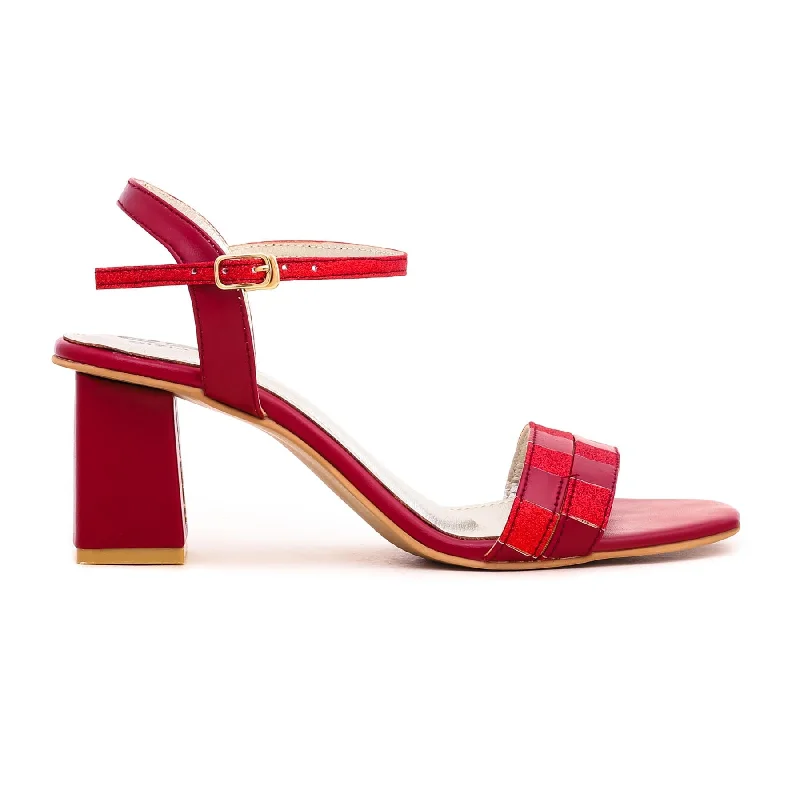 High-end Fashion Maroon Fancy Sandal FN5563
