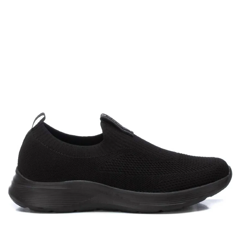 European Plan Women's Technical Fabric Sneakers In Black