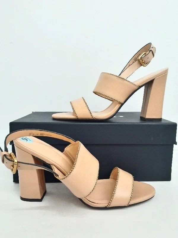 Romantic Data Coach Women's Rylie Bchain Beechwood Leather Sandal Size 9.5 B