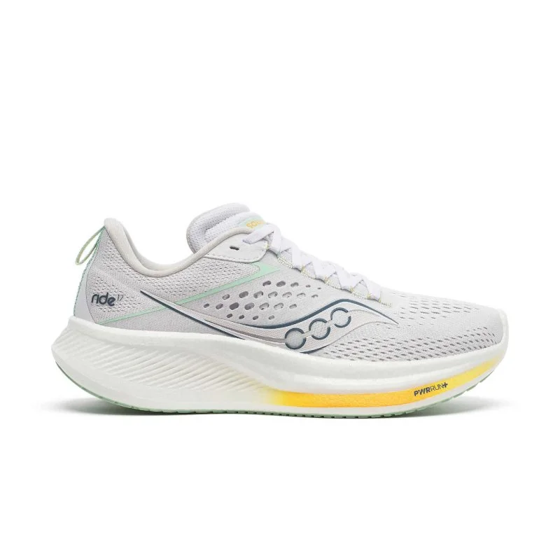 Retro Design Saucony Women's Ride 17 - White/Peel
