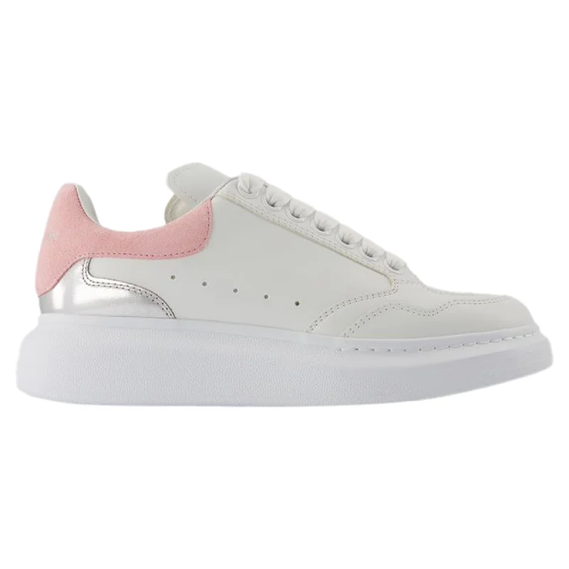 Floral Prints Oversized Sneakers - Alexander McQueen - Leather - White/Pink