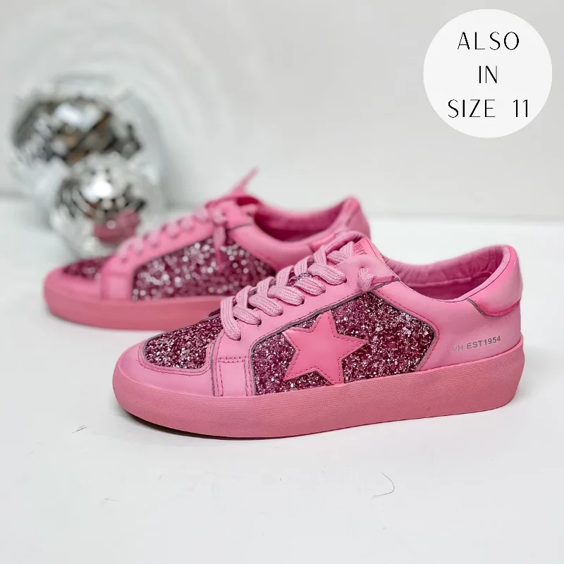 American Style Vintage Havana | Alexis Dip Dye Glitter Sneakers in Hot Pink