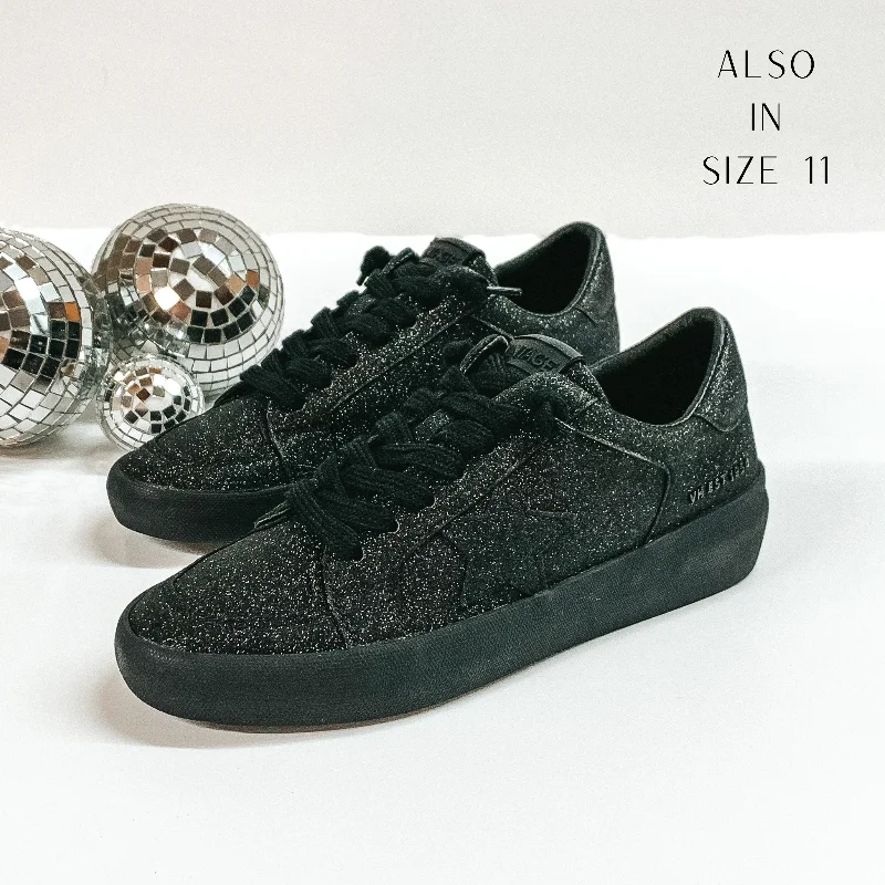 Breathable Design Vintage Havana | Kara Glitter Sneakers in Matte Black