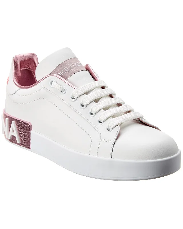 Fresh And Elegant Dolce & Gabbana Portofino Leather Sneaker
